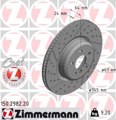 Bremsscheibe Hinterachse links Zimmermann 150.2982.20 von Zimmermann