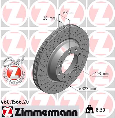 Bremsscheibe Hinterachse links Zimmermann 460.1566.20 von Zimmermann