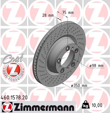 Bremsscheibe Hinterachse links Zimmermann 460.1578.20 von Zimmermann