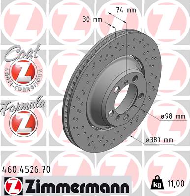 Bremsscheibe Hinterachse links Zimmermann 460.4526.70 von Zimmermann