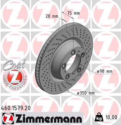 Bremsscheibe Hinterachse rechts Zimmermann 460.1579.20 von Zimmermann