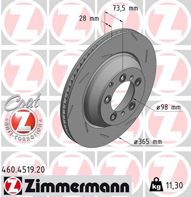 Bremsscheibe Hinterachse rechts Zimmermann 460.4519.20 von Zimmermann