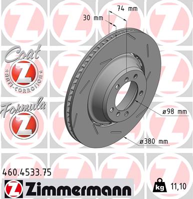 Bremsscheibe Hinterachse rechts Zimmermann 460.4533.75 von Zimmermann