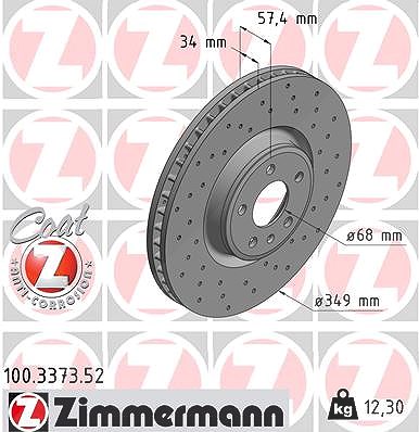 Zimmermann Bremsscheibe Vorderachse [Hersteller-Nr. 100.3373.52] für VW, Audi von Zimmermann