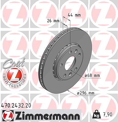 Zimmermann Bremsscheibe Vorderachse Belüftet [Hersteller-Nr. 470.2432.20] für Renault von Zimmermann