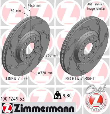 Bremsscheibe Vorderachse Zimmermann 100.1249.53 von Zimmermann