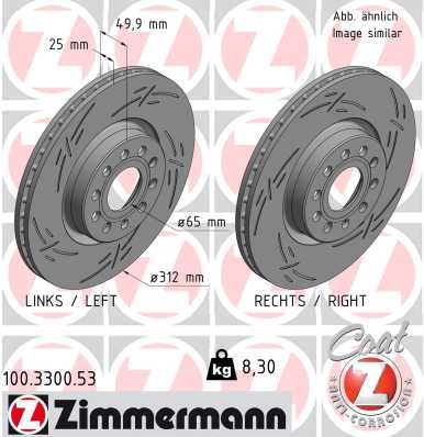 Bremsscheibe Vorderachse Zimmermann 100.3300.53 von Zimmermann