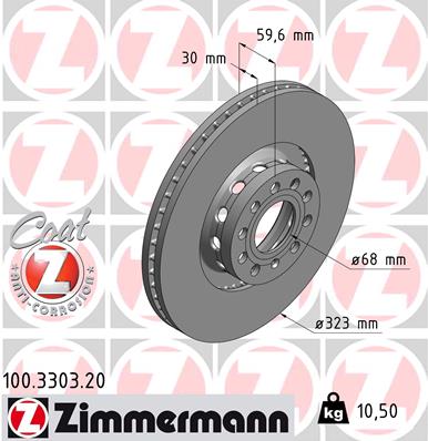 Bremsscheibe Vorderachse Zimmermann 100.3303.20 von Zimmermann