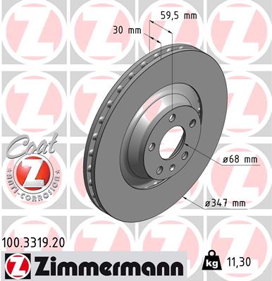 Bremsscheibe Vorderachse Zimmermann 100.3319.20 von Zimmermann