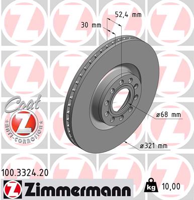 Bremsscheibe Vorderachse Zimmermann 100.3324.20 von Zimmermann