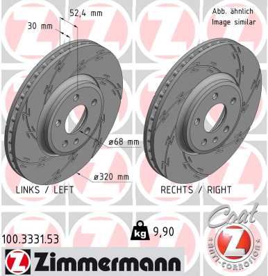 Bremsscheibe Vorderachse Zimmermann 100.3331.53 von Zimmermann