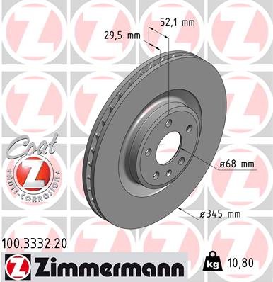 Bremsscheibe Vorderachse Zimmermann 100.3332.20 von Zimmermann