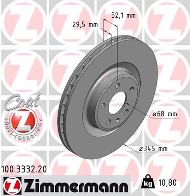 Bremsscheibe Vorderachse Zimmermann 100.3332.20 von Zimmermann