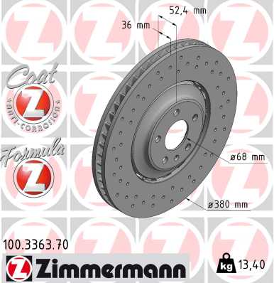 Bremsscheibe Vorderachse Zimmermann 100.3363.70 von Zimmermann