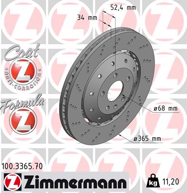 Bremsscheibe Vorderachse Zimmermann 100.3365.70 von Zimmermann