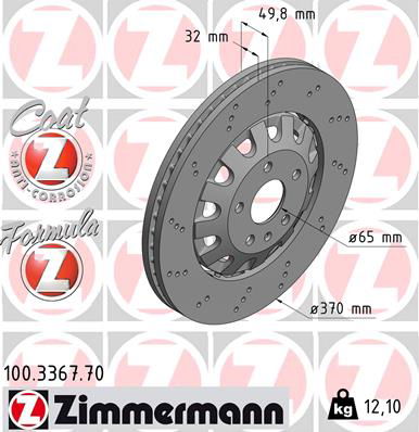 Bremsscheibe Vorderachse Zimmermann 100.3367.70 von Zimmermann