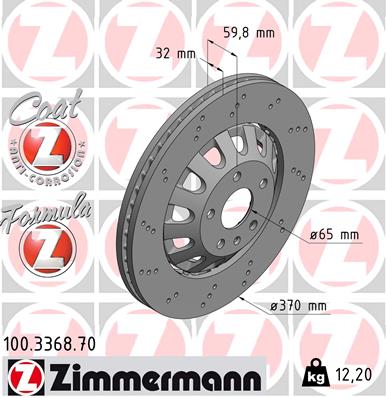 Bremsscheibe Vorderachse Zimmermann 100.3368.70 von Zimmermann