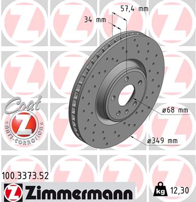 Bremsscheibe Vorderachse Zimmermann 100.3373.52 von Zimmermann