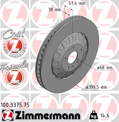 Bremsscheibe Vorderachse Zimmermann 100.3375.75 von Zimmermann