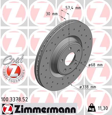 Bremsscheibe Vorderachse Zimmermann 100.3378.52 von Zimmermann