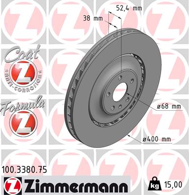 Bremsscheibe Vorderachse Zimmermann 100.3380.75 von Zimmermann