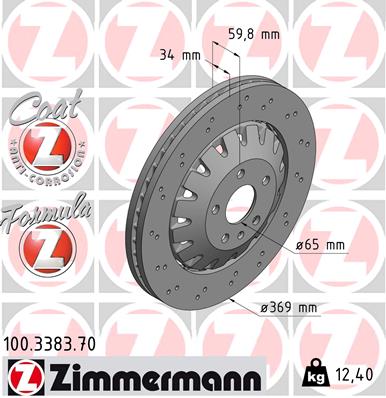 Bremsscheibe Vorderachse Zimmermann 100.3383.70 von Zimmermann