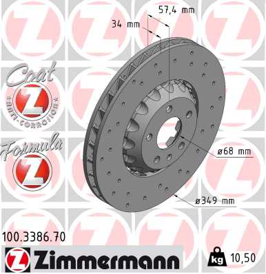 Bremsscheibe Vorderachse Zimmermann 100.3386.70 von Zimmermann