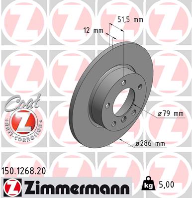 Bremsscheibe Vorderachse Zimmermann 150.1268.20 von Zimmermann