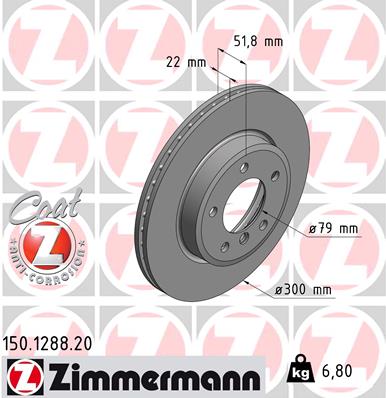 Bremsscheibe Vorderachse Zimmermann 150.1288.20 von Zimmermann