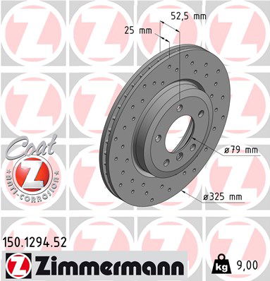 Bremsscheibe Vorderachse Zimmermann 150.1294.52 von Zimmermann