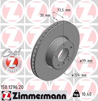 Bremsscheibe Vorderachse Zimmermann 150.1296.20 von Zimmermann