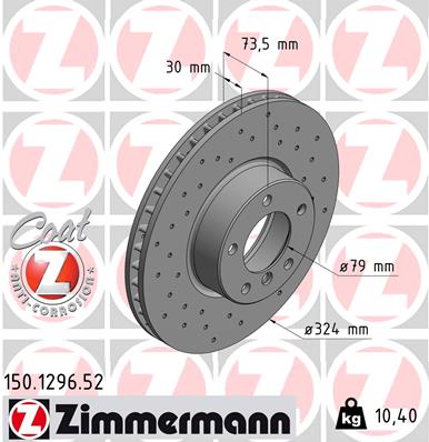 Bremsscheibe Vorderachse Zimmermann 150.1296.52 von Zimmermann