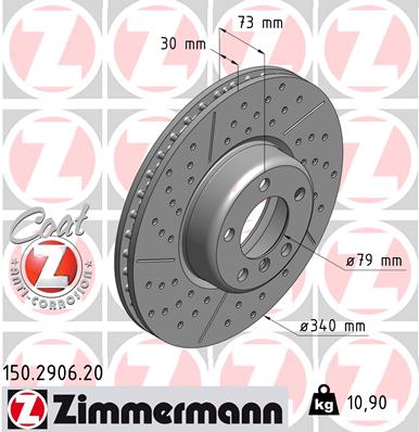 Bremsscheibe Vorderachse Zimmermann 150.2906.20 von Zimmermann