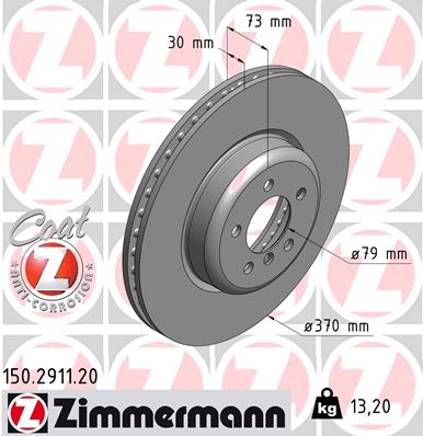 Bremsscheibe Vorderachse Zimmermann 150.2911.20 von Zimmermann