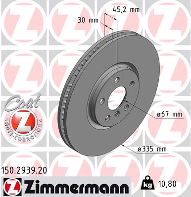 Bremsscheibe Vorderachse Zimmermann 150.2939.20 von Zimmermann