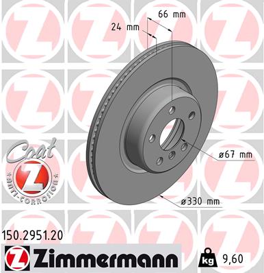 Bremsscheibe Vorderachse Zimmermann 150.2951.20 von Zimmermann