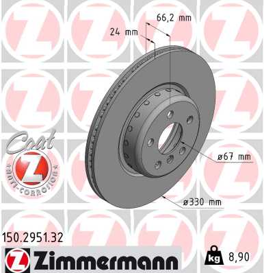 Bremsscheibe Vorderachse Zimmermann 150.2951.32 von Zimmermann