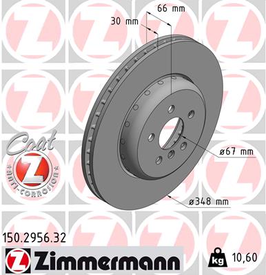 Bremsscheibe Vorderachse Zimmermann 150.2956.32 von Zimmermann