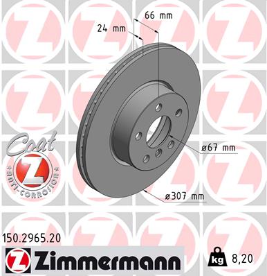 Bremsscheibe Vorderachse Zimmermann 150.2965.20 von Zimmermann