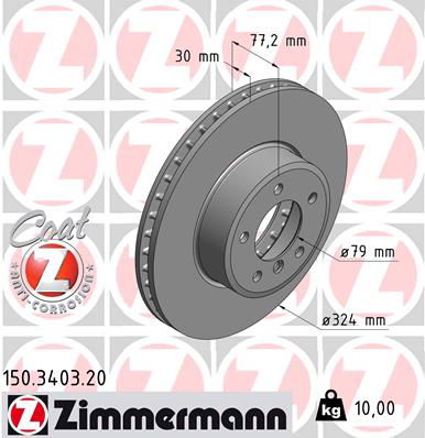 Bremsscheibe Vorderachse Zimmermann 150.3403.20 von Zimmermann