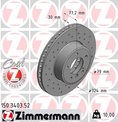 Bremsscheibe Vorderachse Zimmermann 150.3403.52 von Zimmermann