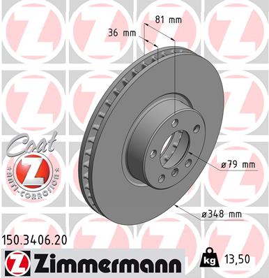 Bremsscheibe Vorderachse Zimmermann 150.3406.20 von Zimmermann