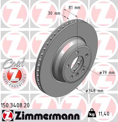 Bremsscheibe Vorderachse Zimmermann 150.3408.20 von Zimmermann