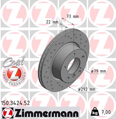 Bremsscheibe Vorderachse Zimmermann 150.3424.52 von Zimmermann