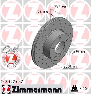 Bremsscheibe Vorderachse Zimmermann 150.3427.52 von Zimmermann