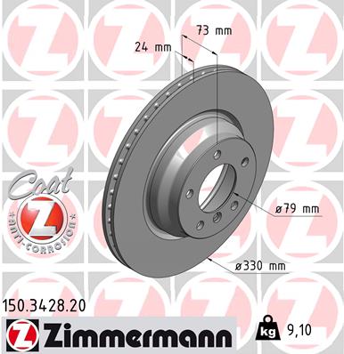 Bremsscheibe Vorderachse Zimmermann 150.3428.20 von Zimmermann