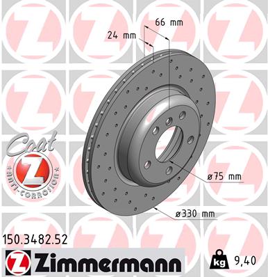 Bremsscheibe Vorderachse Zimmermann 150.3482.52 von Zimmermann