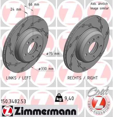 Bremsscheibe Vorderachse Zimmermann 150.3482.53 von Zimmermann