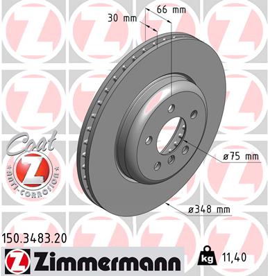 Bremsscheibe Vorderachse Zimmermann 150.3483.20 von Zimmermann