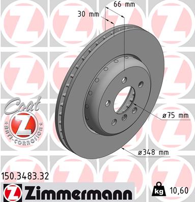 Bremsscheibe Vorderachse Zimmermann 150.3483.32 von Zimmermann